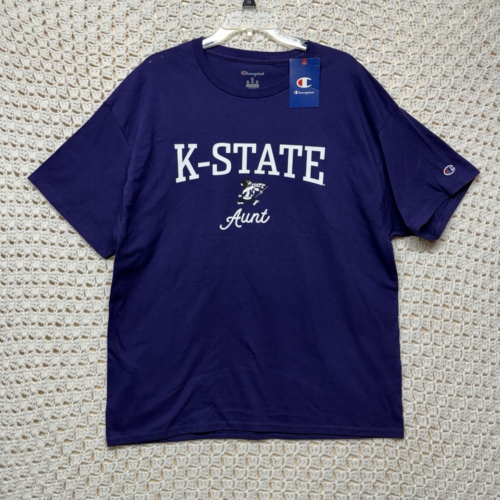 K-Kansas State Wildcats Champion Women T-Shirt Size XL Purple Short Sleeve NWT